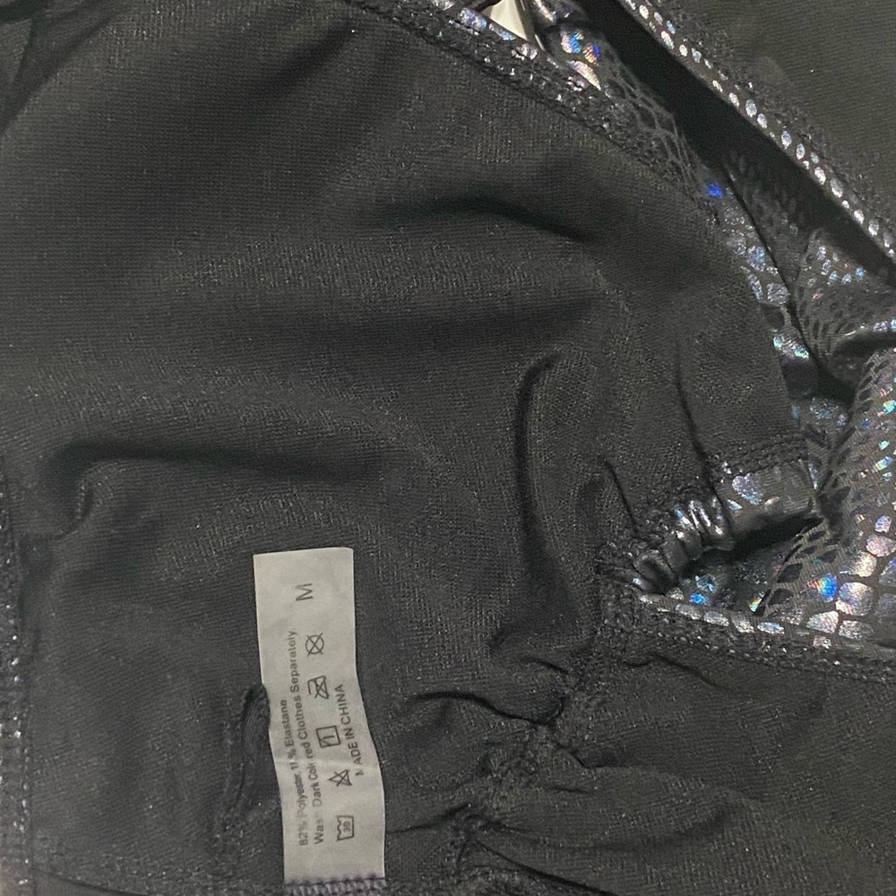 NWOT Metallic Black Snakeskin Cutout Swimsuit - Picture 12 of 12